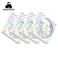 Ventilador de Chasis AntarcChill Blanco de 120 mm, Alto Flujo de Aire, Silencioso, con Rodamiento Hidráulico PWM, Ventilador de Refrigeración para Computadora, Logotipo Personalizado