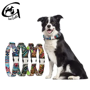 Wholesale custom dog collars large-Nylon Dog Collar Personalized Pet Collar Engraved ID Tag Nameplate Reflective for Small Medium Large Dogs Pitbull Pug
