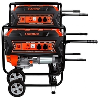 Générateur à essence 10,5 kW de pointe, 9000 W, démarrage électrique, moteur 199F, alimentation essence avec roues de chariot de 8 pouces, AVR, pour usage domestique et professionnel
