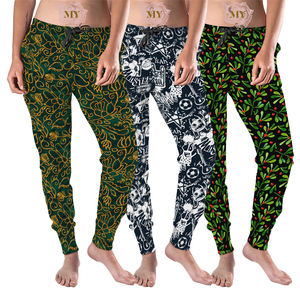 Golden Shiny Foil Floral Paisley <span class=keywords><strong>Flores</strong></span> Tulipanes Hojas Active Outdoor Slim Fit Deportes Poliéster Pantalones de chándal Jogger Pantalones - Product Image 1