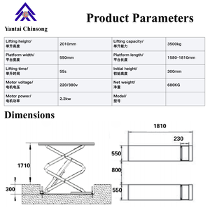 Paling Populer: Lift Mobil Gunting Hidrolik 4 Ton untuk Garasi, Lift Mobil untuk Perawatan Garasi - Product Image 3