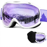 Masque de ski/snowboard OTG anti-buée avec protection UV400 pour hommes et femmes