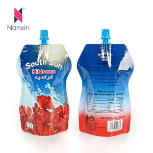 食品グレードのカスタムポータブル再利用可能なプラスチック液体飲料ドリンク液体赤ちゃん子供スナックスパウトポーチジュースバッグ