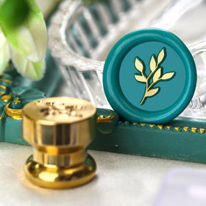 Sellos de Cera de la Serie Plantas en Miniatura, Cabezas de Sello de Latón de 1.5cm, Hoja y Rosa, Decoración para Diario - Product Image 3