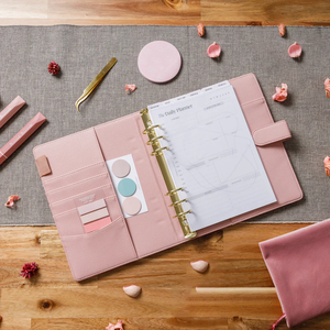 Agenda à feuilles mobiles personnalisé de haute qualité en cuir PU imprimé A5, reliure rigide, pages intérieures personnalisables, enveloppe pour argent liquide - Product Image 6