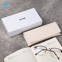 Lot de boîtes à lunettes en cuir PU, personnalisables avec logo, étui rigide noir pour lunettes, emballage avec chiffon