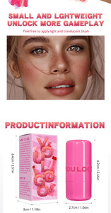 Barra de Colorete Herbal en Forma de Varilla 2 en 1, Contorno y Colorete para Labios y Mejillas, Marca Privada, Colorete Rosa en Barra, Tinte Vegano para Mejillas y Labios - Product Image 4