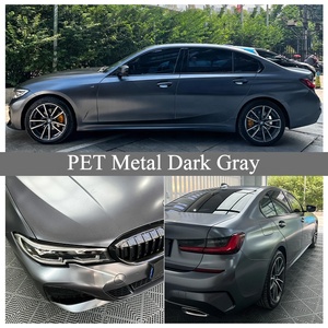 Film de protection de carrosserie en vinyle PVC brillant pour voiture - Gris foncé et noir mat, film changeant de couleur, anti-rayures - Product Image 2