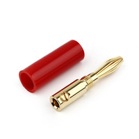 Connecteur de câble à fiche banane de 4mm pour haut-parleurs d'amplificateur audio DIY, cuivre plaqué or, sans soudure, état neuf, sortie DC