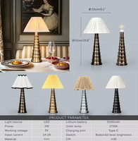 Lampe de table de bureau 2700K Lampe de table sans fil rechargeable portable-chevet de luxe moderne pour lampe de table de restaurant de chambre à coucher