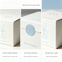 Kotak Kado Kertas Persegi Lipat Khusus untuk Reed Diffuser, Kemasan Pewangi Rumah