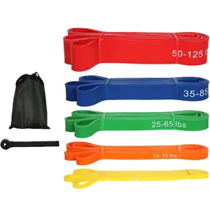 Home Gym Custom Fitness Latex Mobility Powerlifting Pull Up Assist Strength Stretch Resistance Exercise Band Set