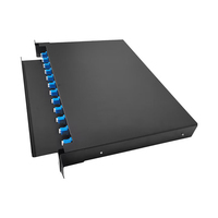 Boîtier de terminaison à fibre optique coulissant haute densité 1U 19 pouces pour montage en rack, 24 cœurs LC/UPC avec plateau de raccordement pour FTTH ODF