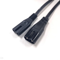 Câble d'alimentation CA 7A / 125V IEC 320-C8 vers IEC 320-C7, cordon d'alimentation 0,75 mm², rallonge électrique pour imprimante, moniteur, téléviseur