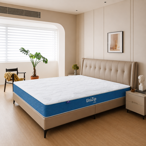 Matelas hybride UniZip à ressorts ensachés, confort ferme, soutien indépendant, fonctionnalité zippée pour un confort quotidien fiable en hôtel - Product Image 1