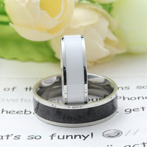 <b>Titanium</b> Steel <b>Ring</b> With Black Inlay Unisex Fashion Jewelry Gift 23023 - Product Image 3