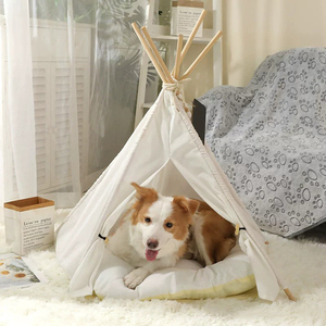 Tiendas de campaña tipo <span class=keywords><strong>tipi</strong></span> para perros y cachorros, camas portátiles con cojín grueso para mascotas, casa de campaña para gatos - Product Image 2