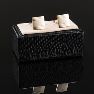 Cổ Điển Giá Thấp Sang Trọng Mens Mạ Vàng Hai-Tone Thiết Kế Quảng Trường Brass Mens Khuy Măng Sét Đồ Trang Sức - Product Image 1