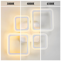 Plafonnier LED en forme de pétale pour salon, télécommande infrarouge, réglage trois couleurs, 4 têtes, intérieur, JACKSUN