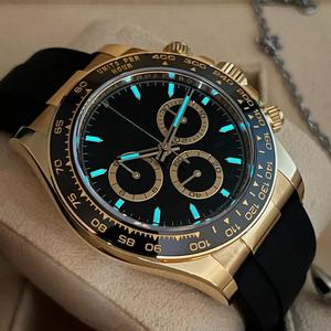 2025 montre mécanique de luxe haut de gamme pour hommes avec lunette en diamant arc-en-ciel et cadran chronographe en nacre - Product Image 6