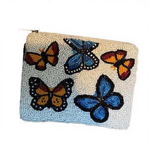 Handmade Beaded Butterfly Coin Purse Colorful Seed Bead Embroidered Zipper Pouch <b>Small</b> Boho <b>Wallet</b> Bag Anti-Theft Portable - Product Image 3