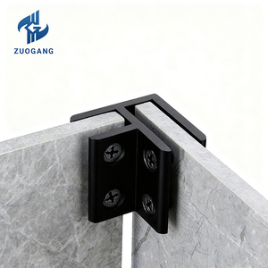 Clamp à trois voies en alliage d'aluminium argenté anodisé noir, forme à 90 degrés, pour panneaux de verre, bois, <span class=keywords><strong>carrelage</strong></span> - Accessoires pour portes et fenêtres - Product Image 2