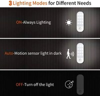 Lumière de nuit à détecteur de mouvement USB rechargeable 500 mAh 12 LED 60 lm, lumière d'armoire moderne RGB, lumière murale pour la maison et la salle de bain, options de télécommande