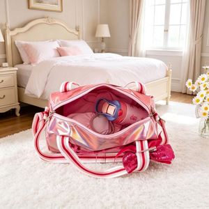 Sac de danse personnalisé avec nom pour filles et femmes, rose argenté, brillant laser, sac à dos de gym pour ballet et danse latine - Product Image 6