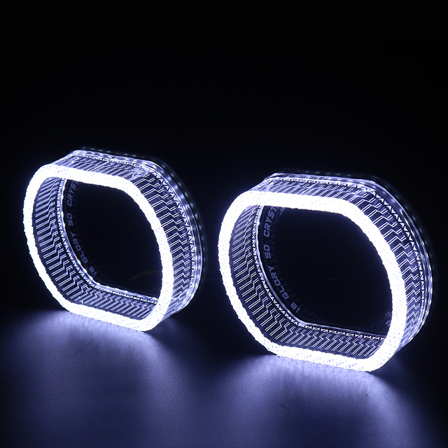 Sanvi Other Auto Light Accessories 3 Inch I8 White O-shape Style Yellow Led Angel Ring Eyes for Led Projector Lens