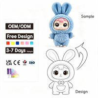 Peluche personnalisée mignonne lapin-ours, broderie animale en peluche, jouet en vinyle doux, figurine en peluche, jouets de collection, boîte surprise, cadeau