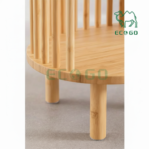 ไม้ไผ่ยืนทรงกลมพร้อมเตียงสี่ขาโต๊ะน้ำชาข้างเตียงไม้บ้านโต๊ะวางกาแฟ - Product Image 1