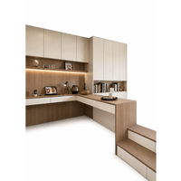 Bureau d'étude personnalisé pour chambre d'enfant, bureau d'angle avec étagère et armoire de rangement supérieure, gain de place