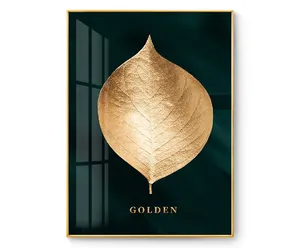 Wall Art Golden Leaf Art Custom Canvas Prints Abstract Decorative Wall Painting For Home Decor Hotel Custom Wall Art