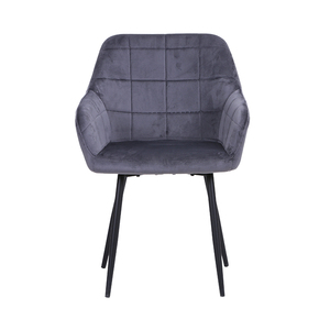 Wholesale Upholstered Kitchen Room Arm Rest Cafe Metal Legs Fabric Velvet Restaurant <b>Dining</b> <b>Chair</b> - Product Image 2