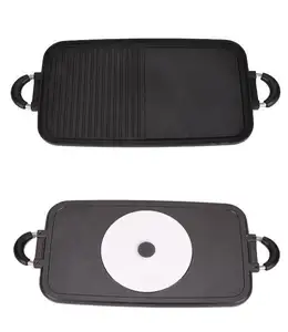 Cookware BBQ Rectangular Cast Iron Breakfast Skillet Divided Frying Pan fry pan set pans