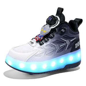 Patins à roulettes lumineux pour enfants, en mesh, avec roues souples et lumières, pour usage extérieur. - Product Image 5