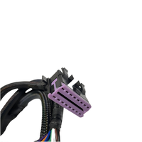 Factory OBD 16PIN 24V Conector macho hembra Enchufe Tejido Y Kit de arnés de cable Color negro para lector de código
