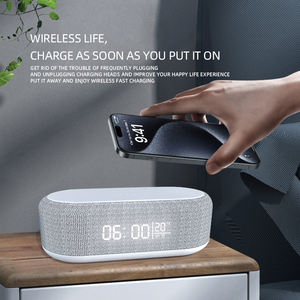 Multi-function 6-In-1 Audio Speaker With Led Time Temperature Display <b>Wireless</b> Charger Night <b>Light</b> Alarm Clock - Product Image 4