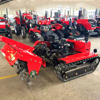Pengiriman Gratis Traktor Crawler Lander 50HP Mini Rotavator Rotary Tiller Cultivator Pertanian dengan Gearbox dan Pompa Diesel