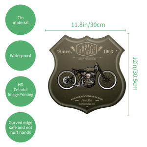 Retro Escudo Patrón Irregular Metal Cartel de chapa Placa Hierro Pinturas Arte de la pared <span class=keywords><strong>Ideal</strong></span> para Casa Oficina Garaje Pub <span class=keywords><strong>Bar</strong></span> Decoración - Product Image 2