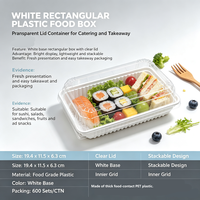 Conteneur à salade, pâtisserie et bonbons en plastique PET transparent, petit, rectangulaire, personnalisable, modèle Guangdong Z2538, vente en gros