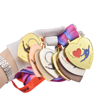 Médailles de gymnastique rythmique personnalisées de haute qualité, plaquées or, avec ruban, pour la danse