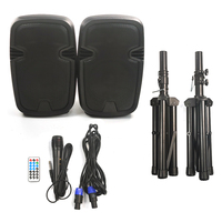 Système de sonorisation PA 10 pouces professionnel 200W+ sans fil stéréo FM/USB/SD prêt pour le karaoké, boîte à son active + passive en plastique