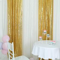 Luxe paillettes événement fête de mariage anniversaire scène affichage fond décoration murale rideau 8X8 pieds or grande toile de fond à paillettes