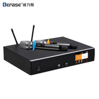 Amplificateur de puissance professionnel Berase KV-400 400W*2 3 en 1 à double canal + processeur + micro sans fil pour la maison / l'église / les fêtes