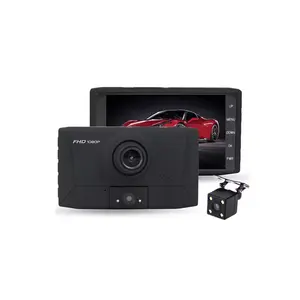 Hot 2 Inch 3 Lens Dashcam 1080P Schermbord Voor-En Achterkant Met Nachtzicht 3-kanaals Autocamera Dashcam Auto Zwarte Doos