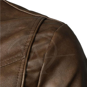 Chaqueta de cuero de invierno informal para hombre, transpirable y cálida con cuello levantado, estilo de calle a un precio razonable - Product Image 4
