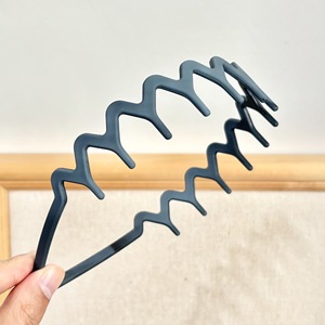 <span class=keywords><strong>Serre</strong></span>-têtes en plastique ondulés en zigzag avec <span class=keywords><strong>peigne</strong></span> à dents, accessoires pour femmes, hommes et filles, finition mate Morandi - Product Image 6