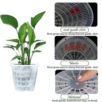 Pot à orchidées rond transparent en plastique épais moderne avec contrôle des racines pour la décoration de la maison et du jardin, marque Hantechn