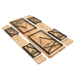 <span class=keywords><strong>Table</strong></span> <span class=keywords><strong>de</strong></span> bière pliante en bois imperméable <span class=keywords><strong>de</strong></span> 150 cm, 180 cm, 220 cm pour extérieur, <span class=keywords><strong>jardin</strong></span>, cour, avec chaises à tréteaux pour salle à manger et entrée - Product Image 5
